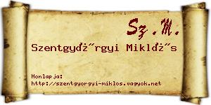 Szentgyörgyi Miklós névjegykártya